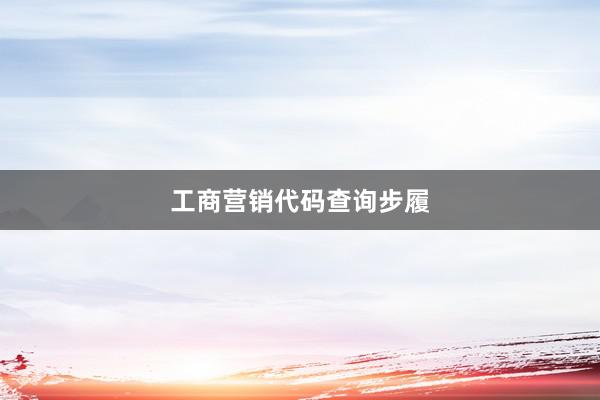 工商营销代码查询步履
